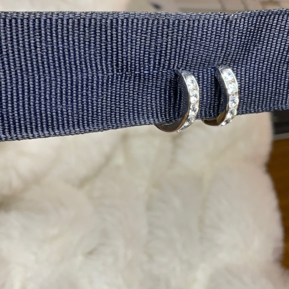 CZ and sterling silver Huggies